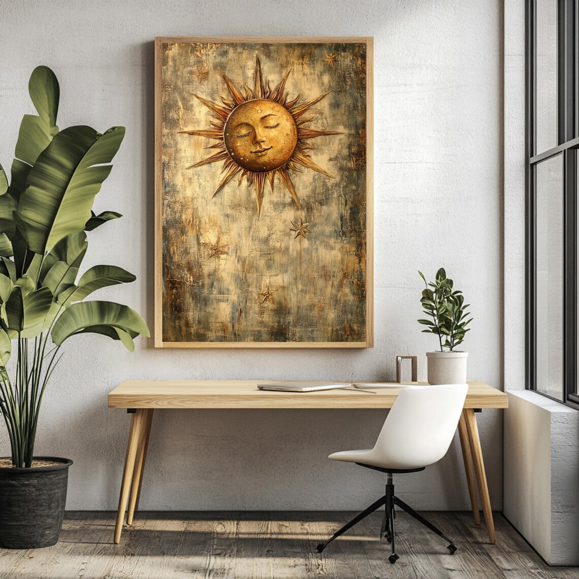 Celestial Sun Vintage Print, Bedroom Decor - Image 5