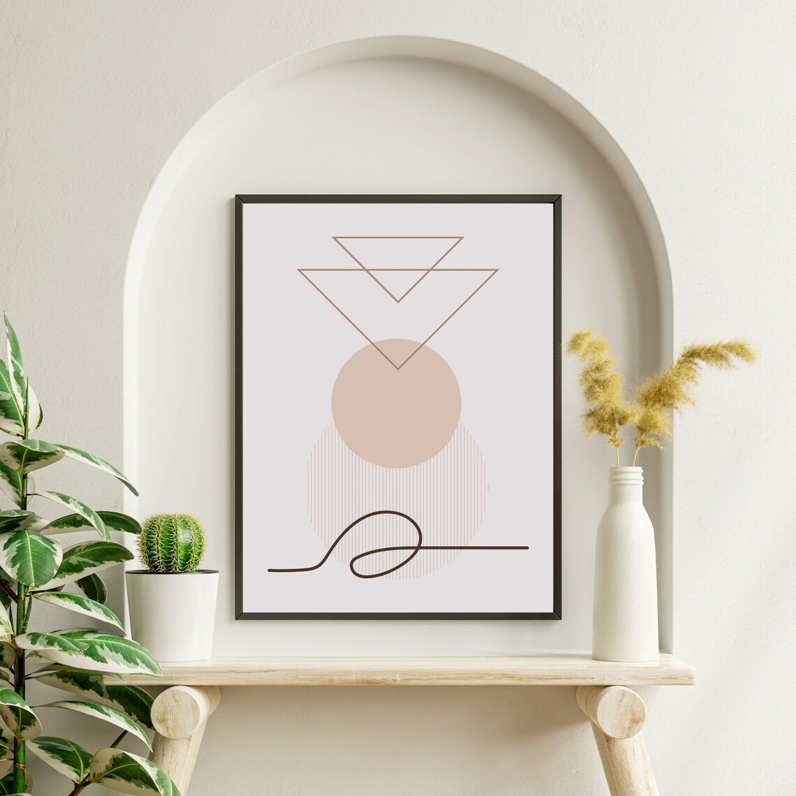 Boho Minimalist Abstract Shapes Wall Art Print - Image 2