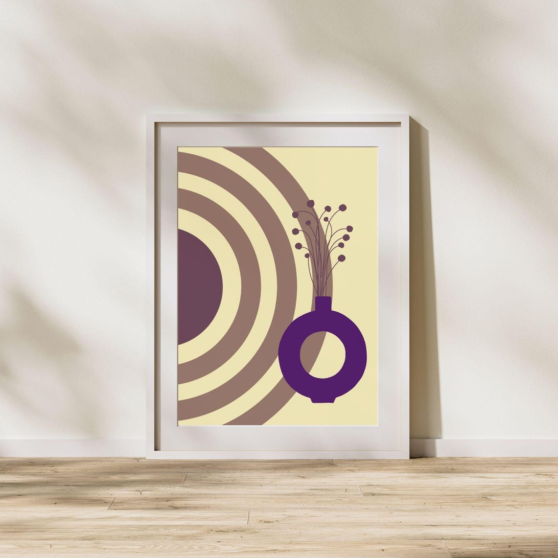 Purple Vase And Arches Boho Abstract Mid Century Minimalist Poster