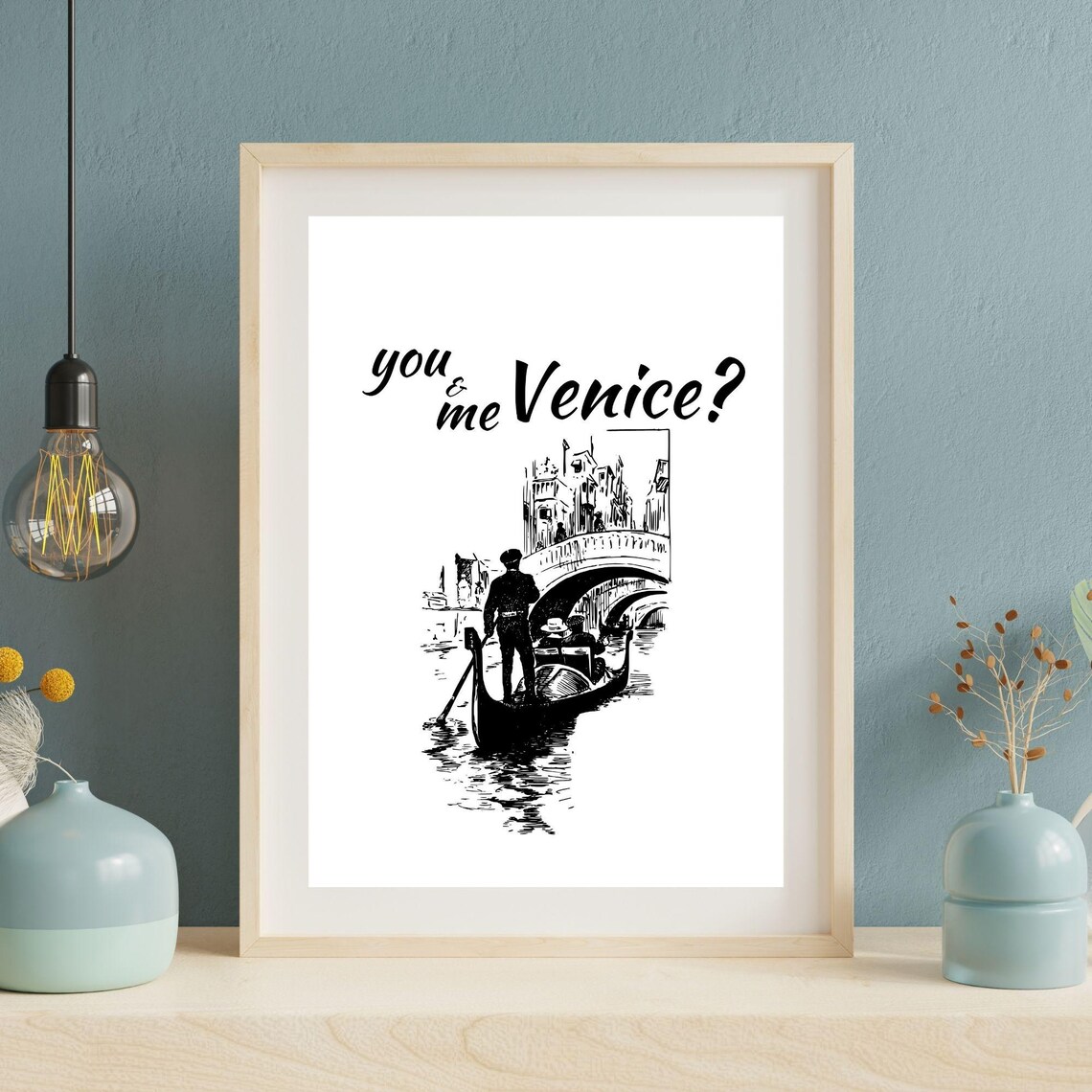 You And Me Venice Romantic Minimalist Travel Poster - Image 5