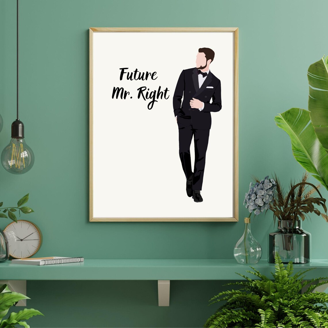 Future Mr Right Minimalist Art Print, Groom Illustration - Image 3
