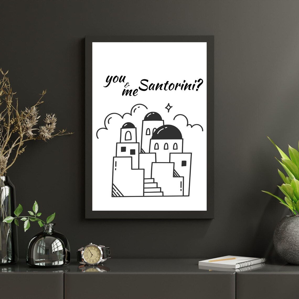 You And Me Santorini Romantic Minimalist Art Print - Image 7