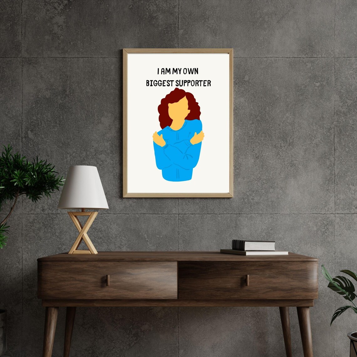 I Am My Own Biggest Supporter Self Hug Woman Illustration Self Love Wall Art Poster - Image 6