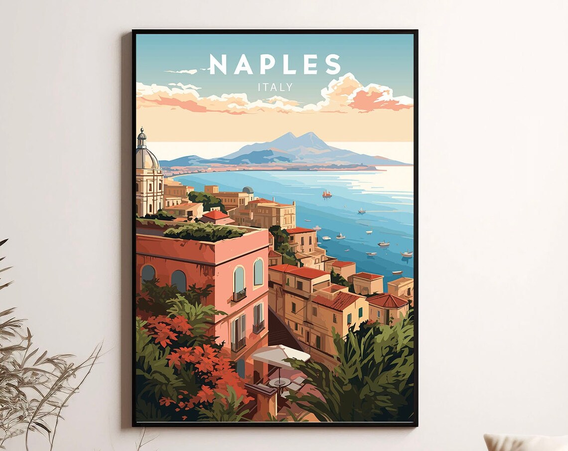 Naples Travel Poster, Minimalist Italy Art Print - Image 3