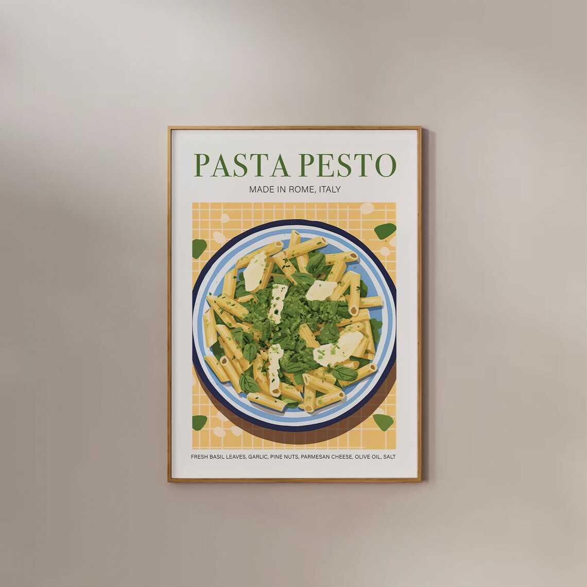 Pasta Pesto Italy Souvenir Kitchen Art Print - Image 2