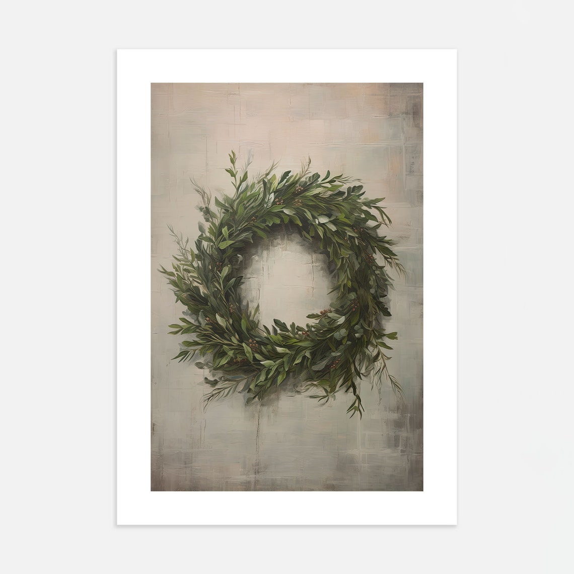 Green Botanical Eucalyptus Wreath Rustic Farmhouse Winter Poster - Image 4