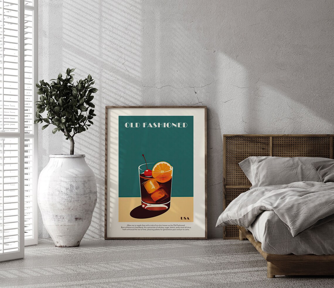 Old Fashioned Cocktail Kitchen Art Print - Image 4