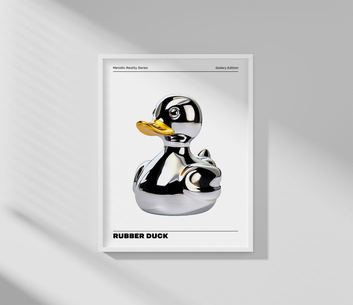 Chrome Rubber Duck Gold Beak Metallic Reality Gallery Edition Poster - Image 3