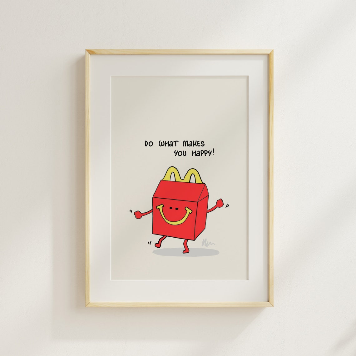 Do What Makes You Happy Quote Smiling Red Lunchbox Cartoon Poster - Image 3
