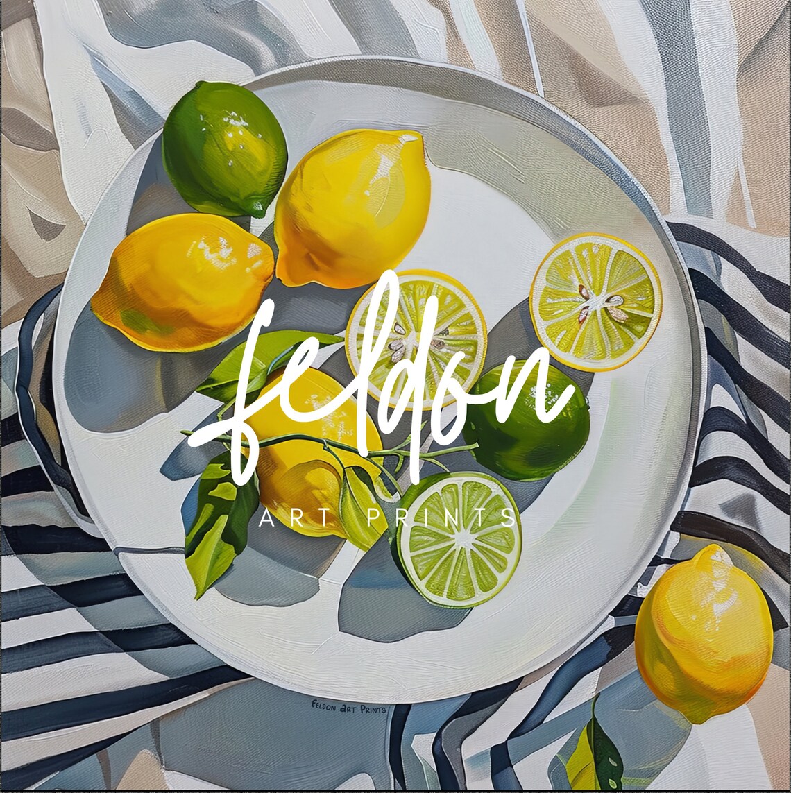 Lemons And Limes Citrus Still Life Oil Painting Fruit Poster - Image 2