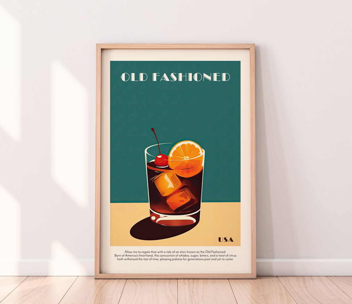 Old Fashioned Cocktail Kitchen Art Print
