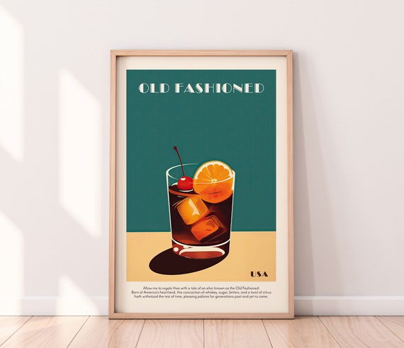 Old Fashioned Cocktail Kitchen Art Print