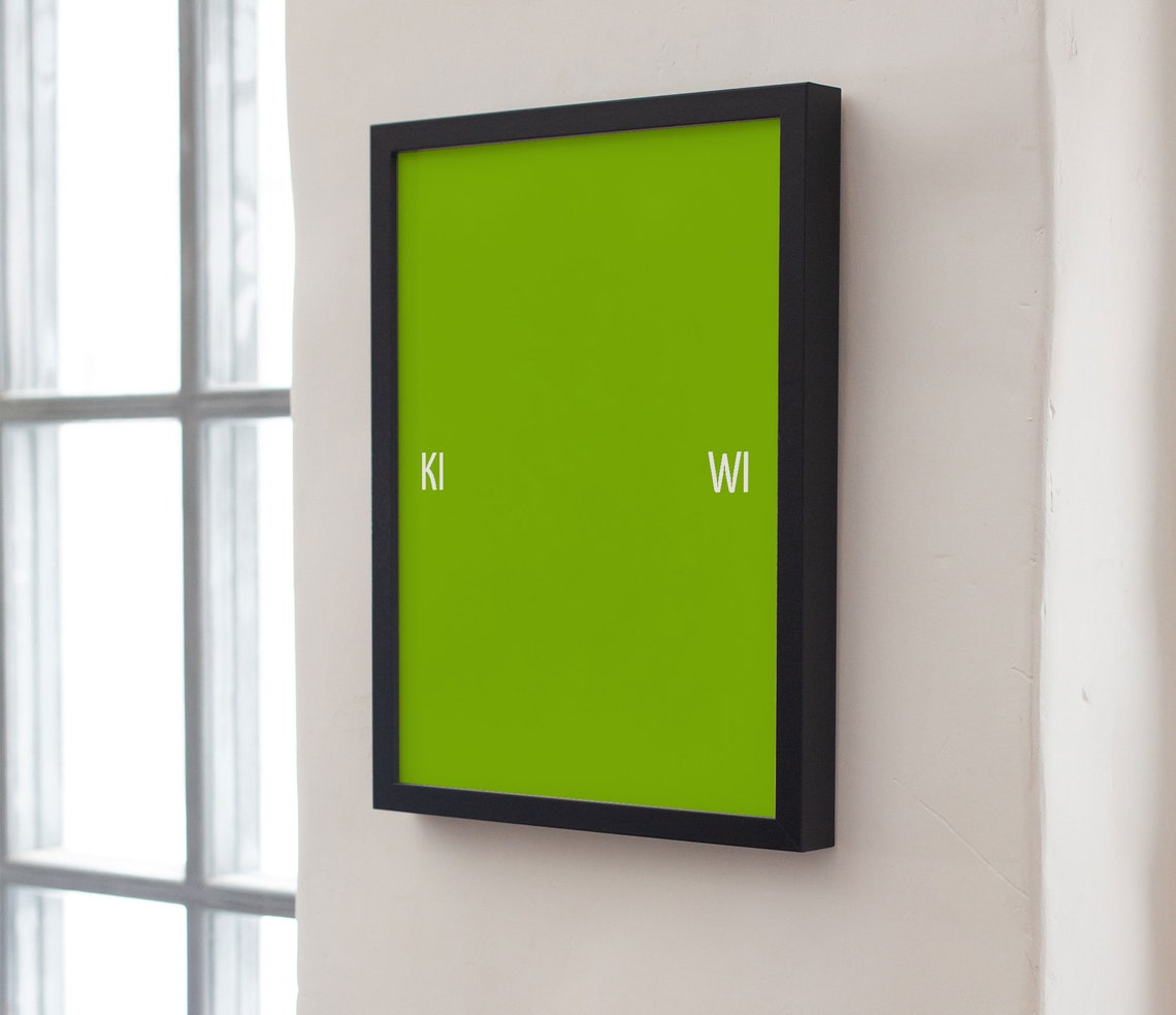 Kiwi Split Wordplay Typography Green Minimalist Kitchen Poster - Image 3