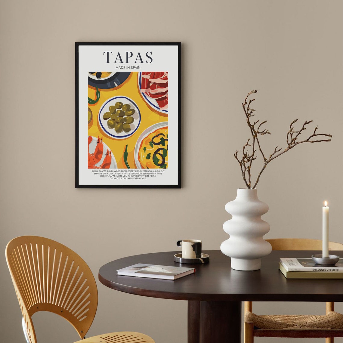 Tapas Made In Spain Spanish Food Illustration Kitchen Wall Poster - Image 4