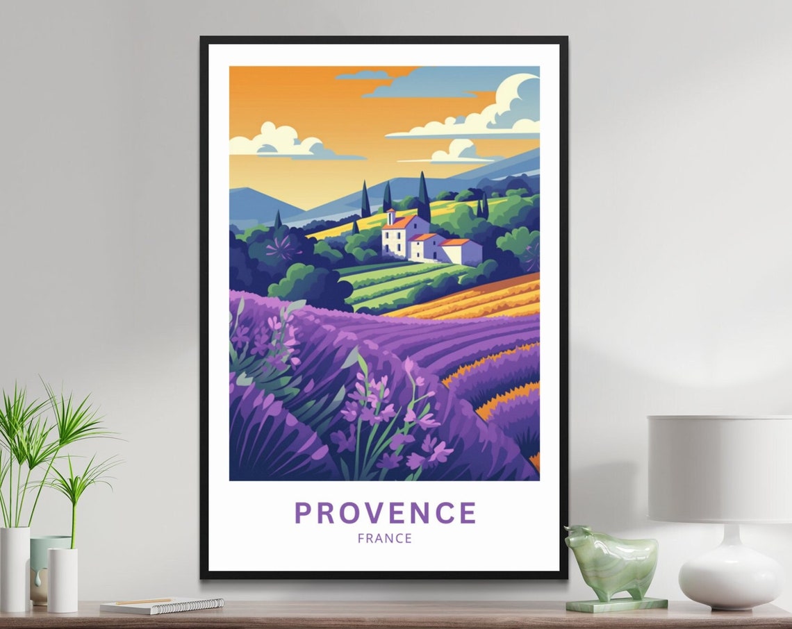 Provence France Print France Wall Art Travel Poster Provence Provence Region French Countryside Poster