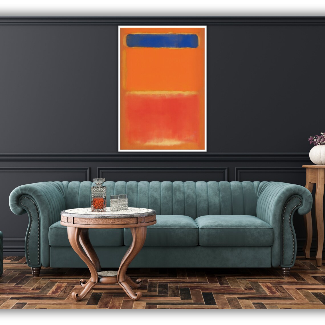 Rothko Orange Blue Art Print On Abstract Wall Art Contemporary Decor Home Accents - Image 4