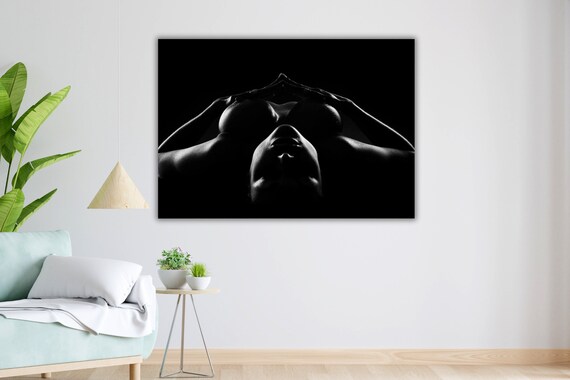Black And White Nude Dramatic Hands Portrait Bodyscape Art Poster