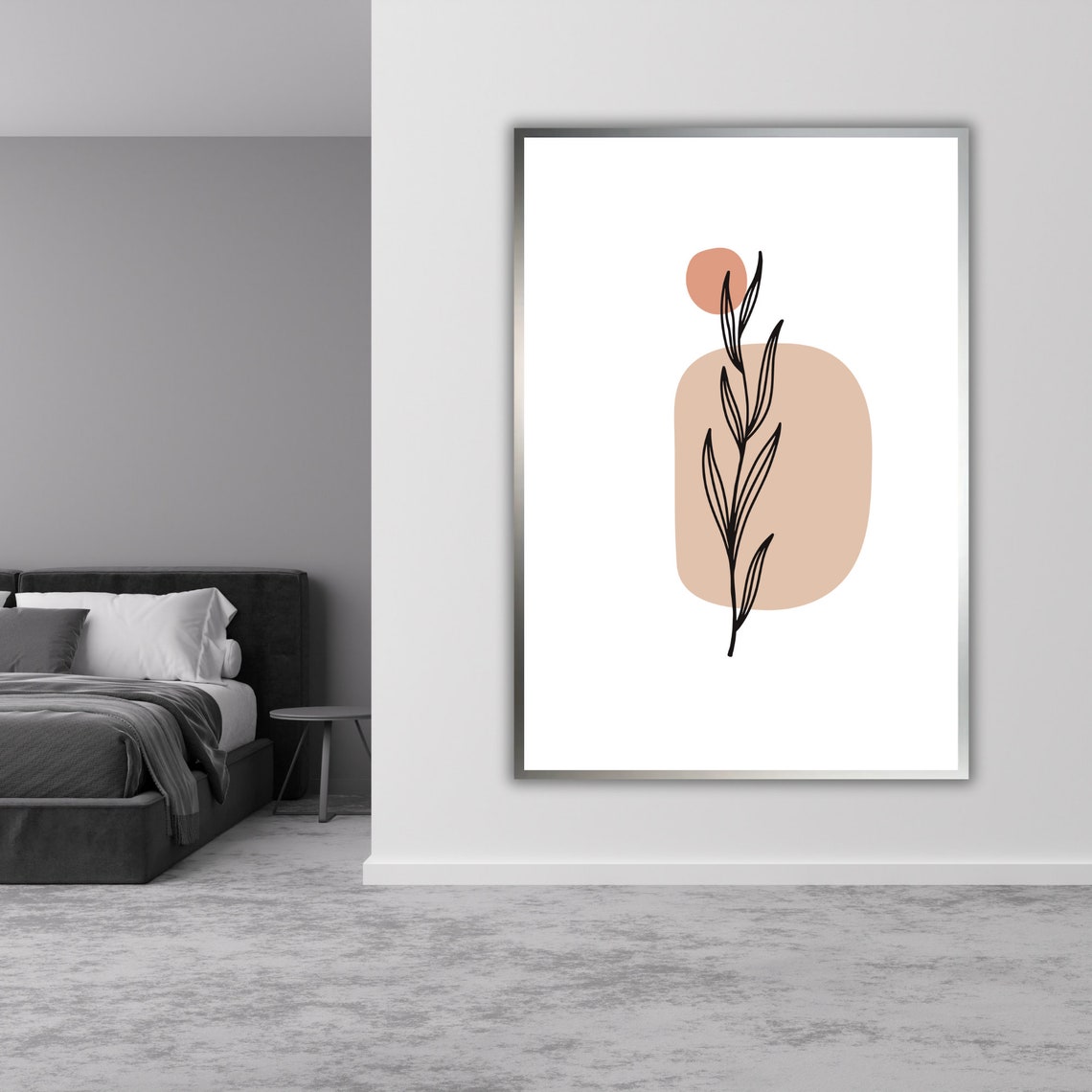 Minimalist Botanical Sprig Terracotta Shapes Boho Art Poster - Image 5