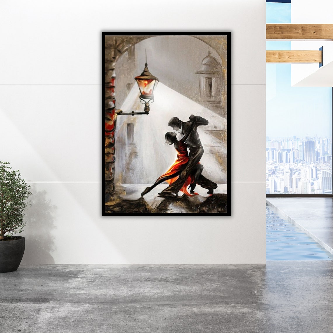 Street Art Couple Dancing Abstract Wall Art Urban Home Decor Contemporary Painting Unique Gift Idea - Image 2