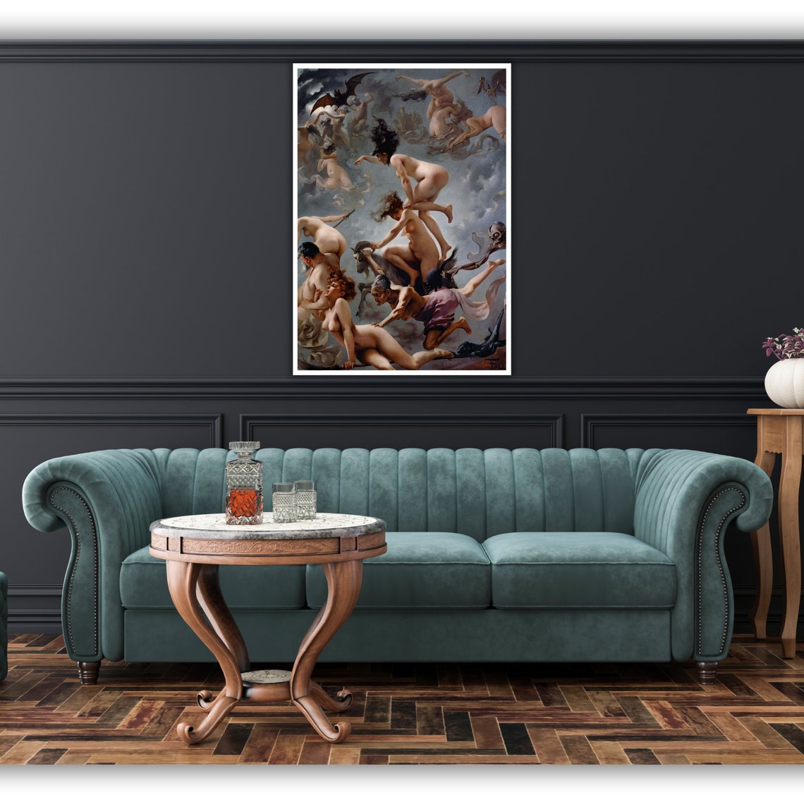 Luis Ricardo Falero Witches Sabbath Framed Print Modern Home Decor Renaissance Art Large Wall Art - Image 2