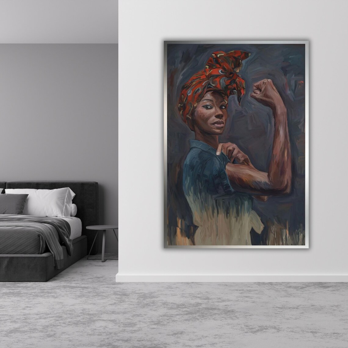 Ethnic Art Print African Woman Ready To Hang Framed Wall Decor Cultural Home Decor Wall Art - Image 3