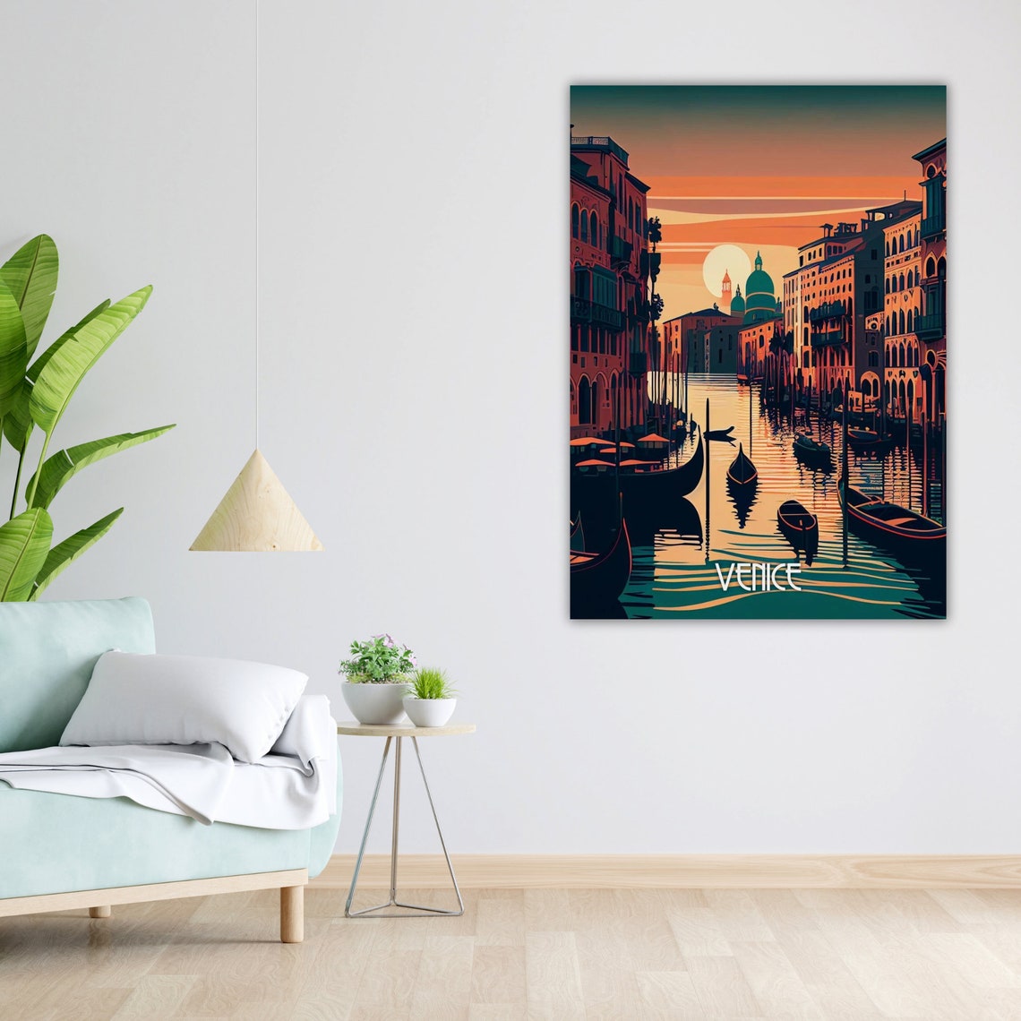 Venice Italy Grand Canal Gondolas Sunset Vintage Travel Poster - Image 5