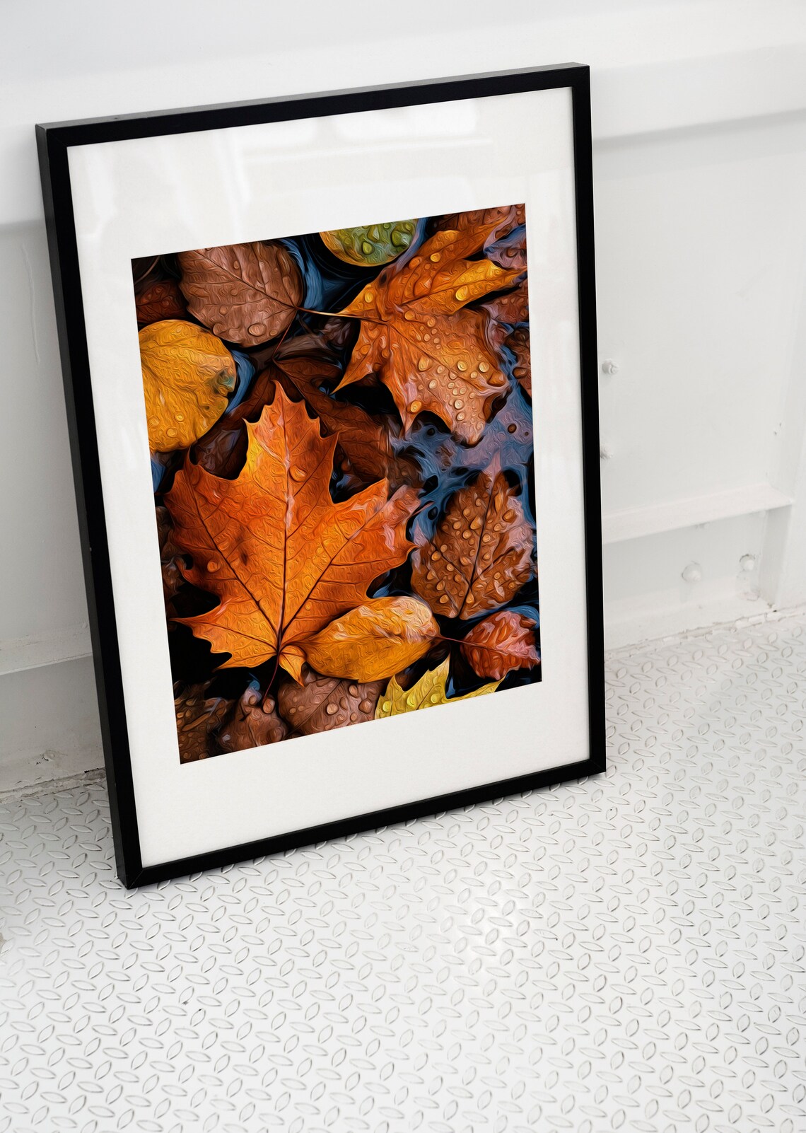 Enchanted Autumn Leaves Nature Inspired Artwork Oil Painting Style Image