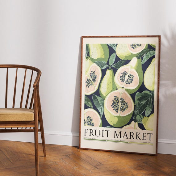 Guava Fruit Market Poster, Kitchen Wall Decor
