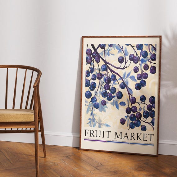 Acai Fruit Market, Modern Abstract Kitchen Art Print