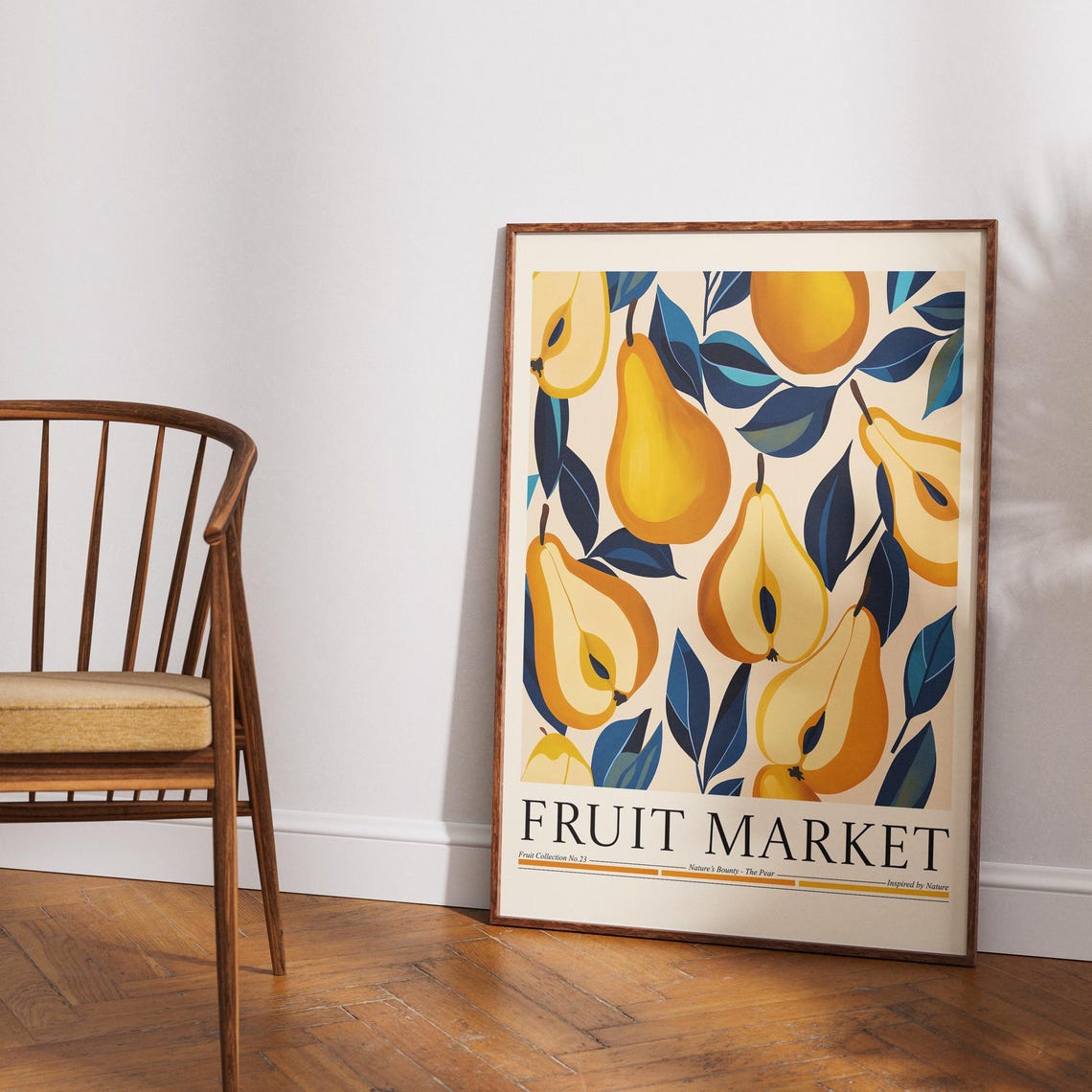 Pear Fruit Market, Modern Abstract Kitchen Art Print