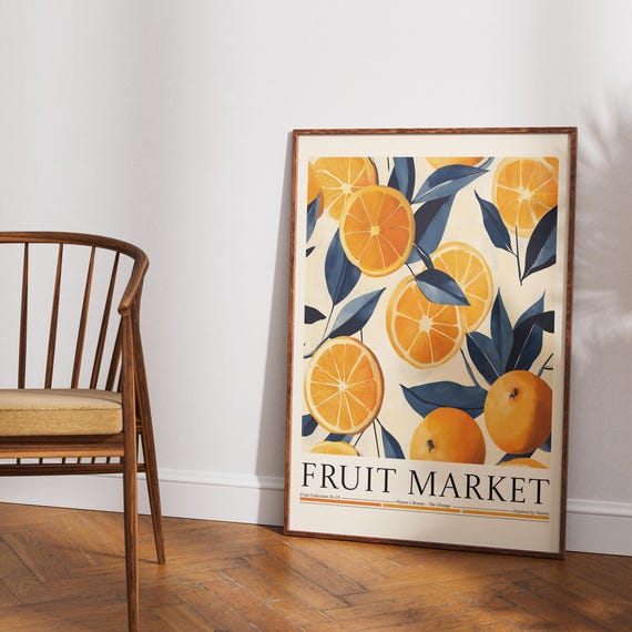 Orange Fruit Market, Kitchen Wall Decor