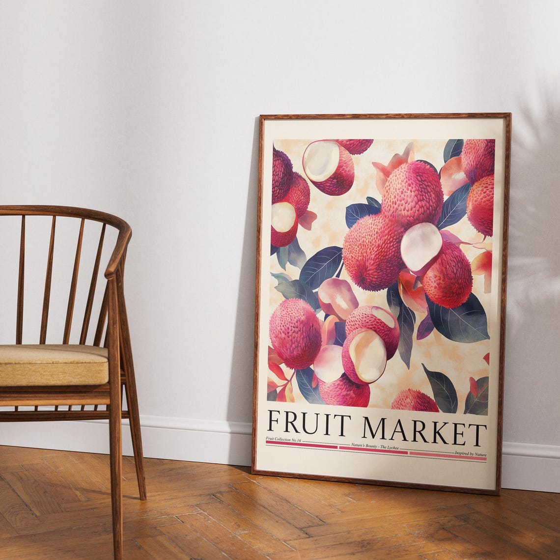 Lychee Fruit Market Art Print, Kitchen Decor