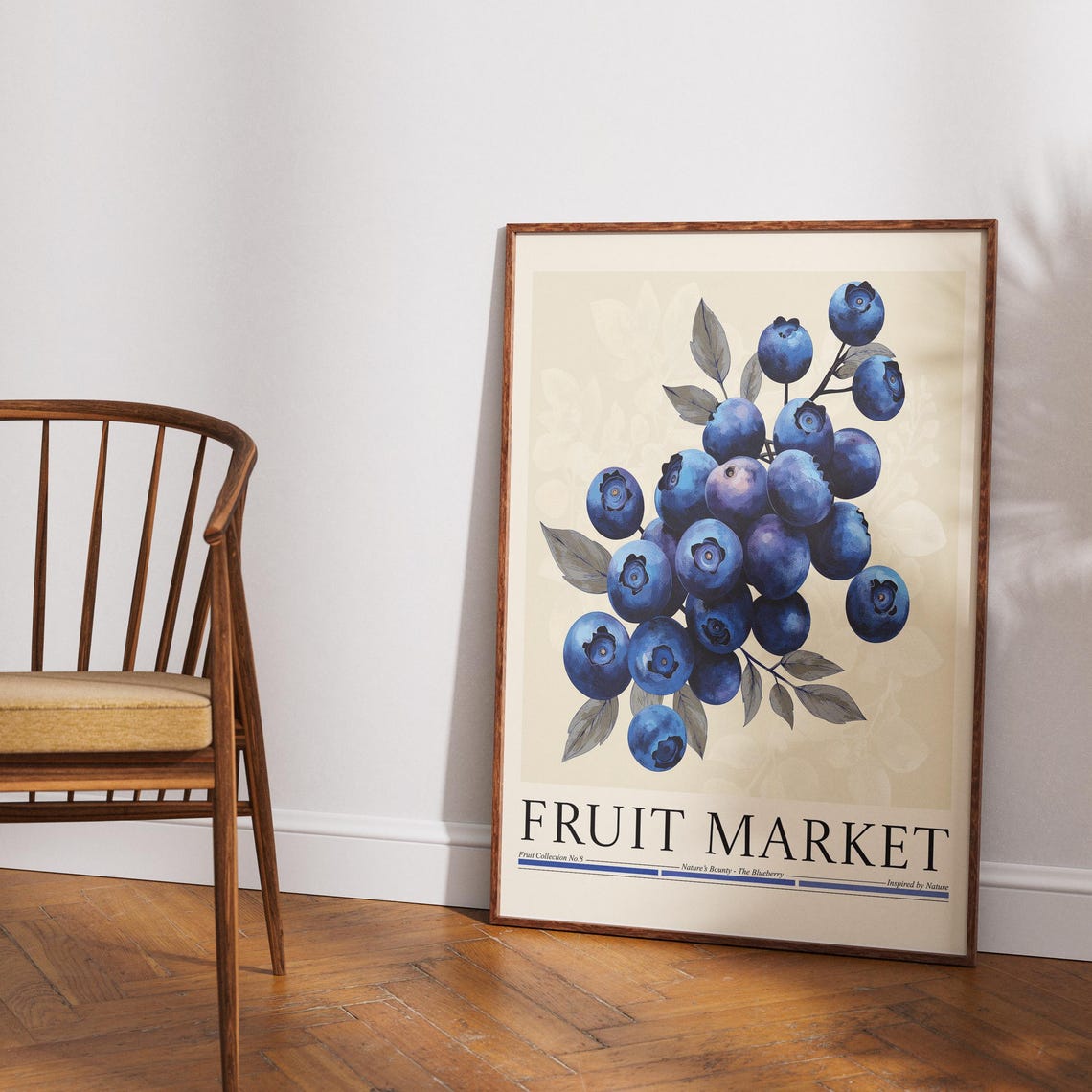 Blueberry Fruit Market, Modern Abstract Kitchen Art