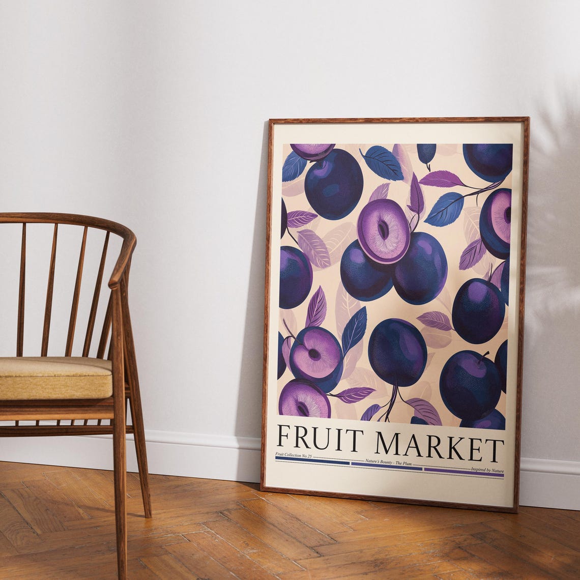 Plum Fruit Market Poster, Kitchen Wall Decor