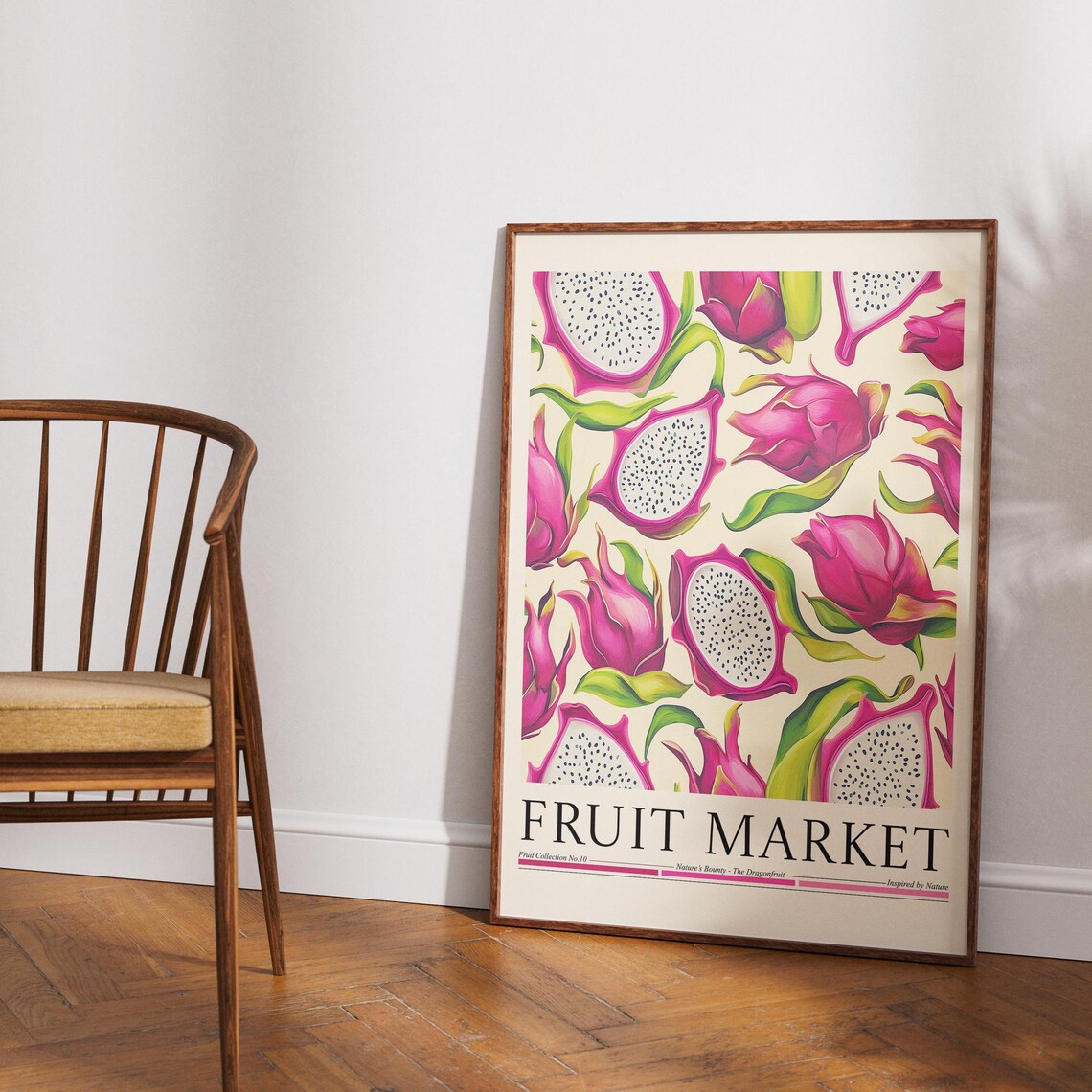 Dragon Fruit Market Poster, Kitchen Wall Decor