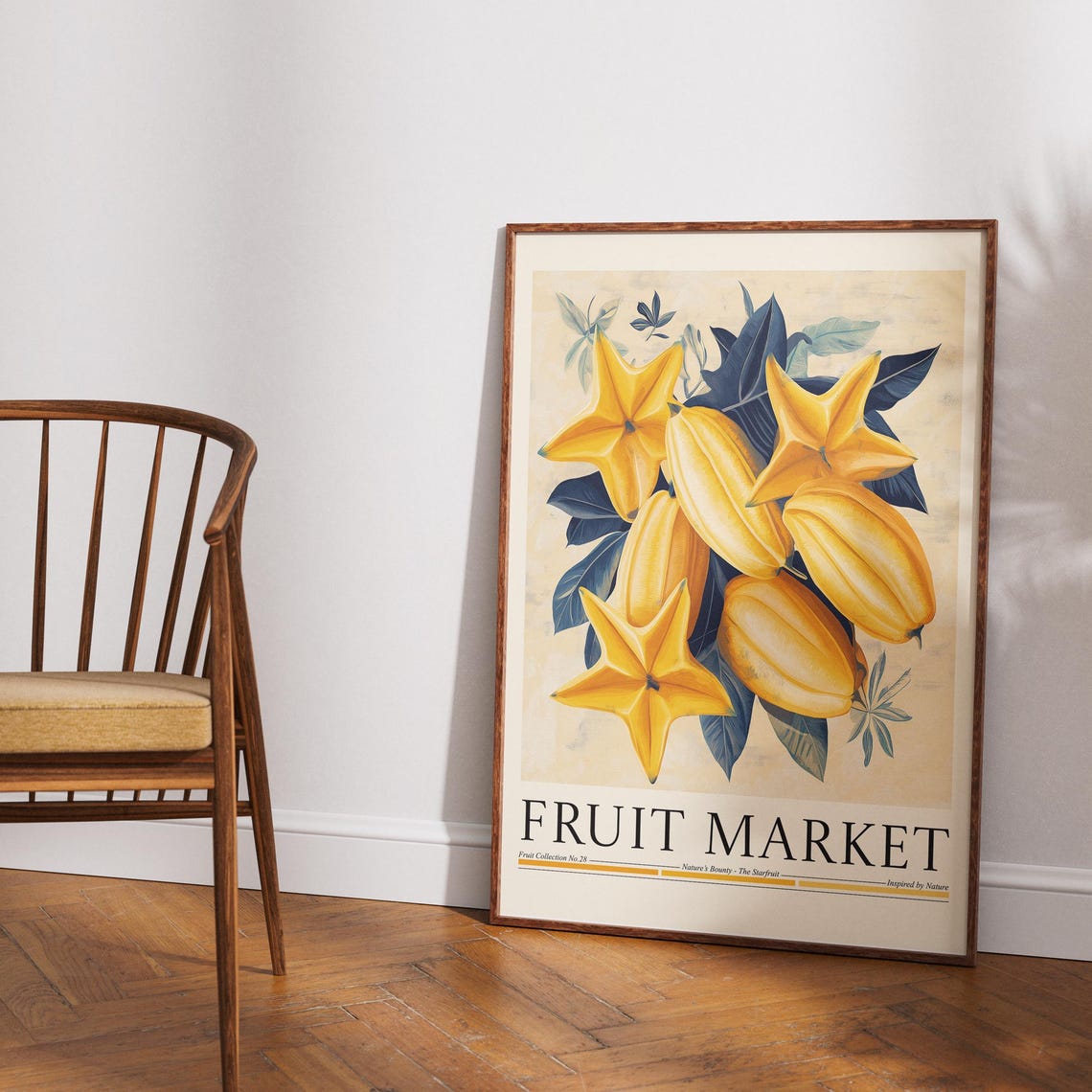 Starfruit Fruit Market Poster, Kitchen Wall Decor