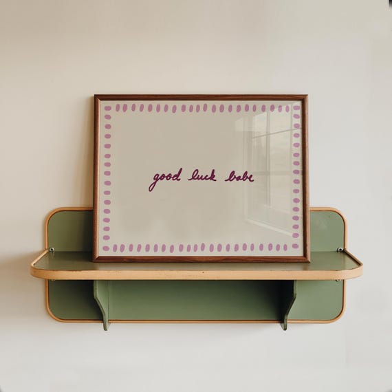 Good Luck Babe Print Pink Red Quote Trendy Home Decor