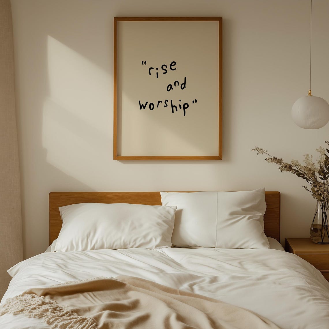 Christian Home Decor Print Rise And Worship Handdrawn Minimalist Art