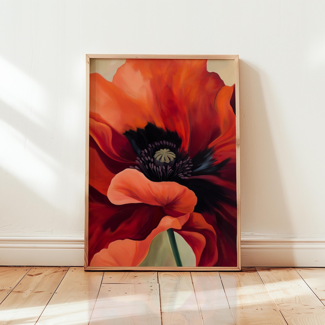 Georgia Okeeffe Poppy Poster Print, Modern Botanical