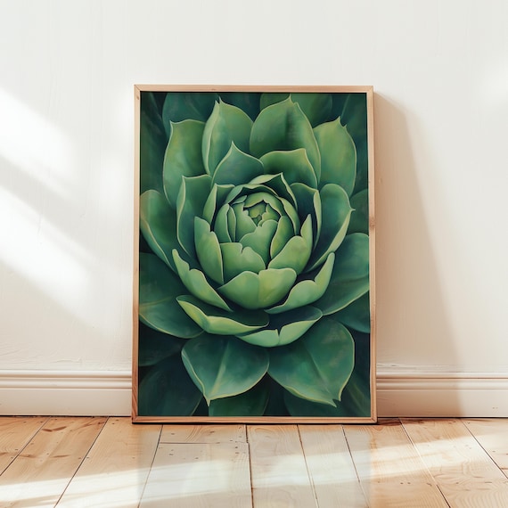 Georgia Okeeffe Succulent Art Print Botanical Living Room Wall Decor