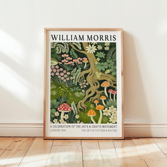 William Morris Mushroom Vintage Botanical Art Print