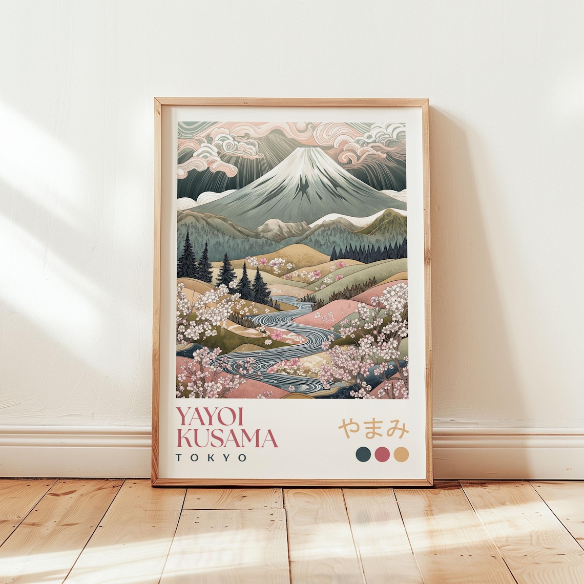 Yayoi Kusama Mount Fuji Landscape Poster