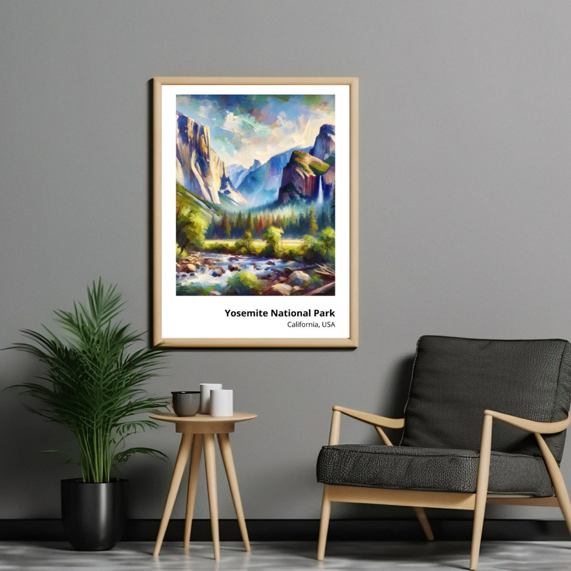 Yosemite National Park California Valley Cliffs River View Poster - Image 2