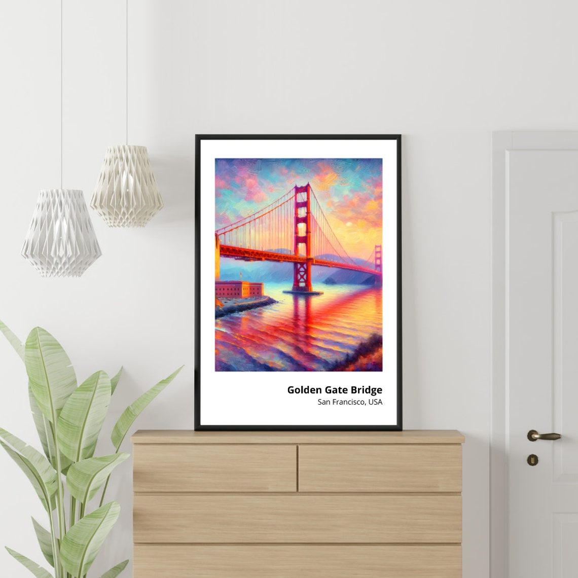 Golden Gate Bridge San Francisco Sunset Bay View Iconic Poster - Image 3