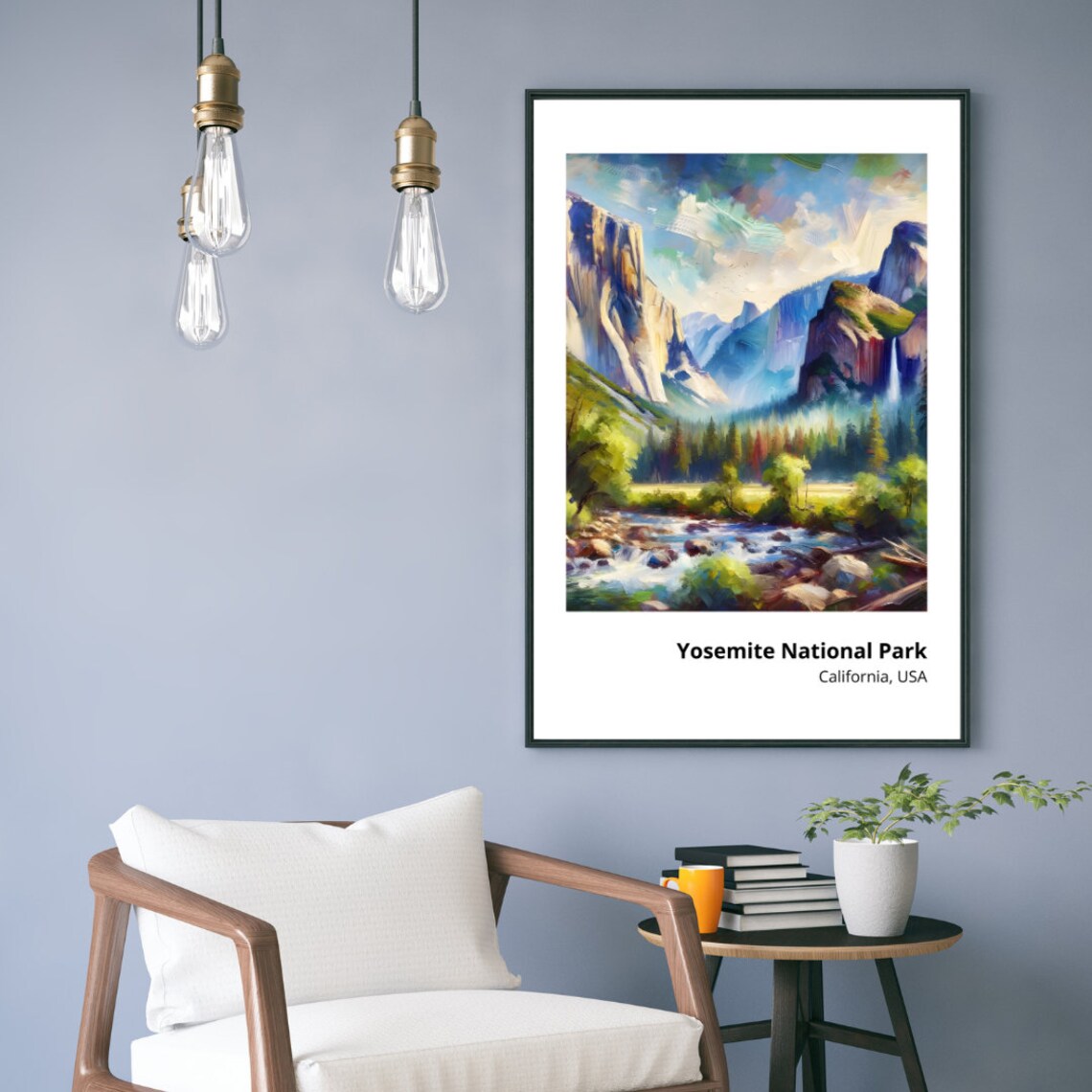 Yosemite National Park California Valley Cliffs River View Poster - Image 5