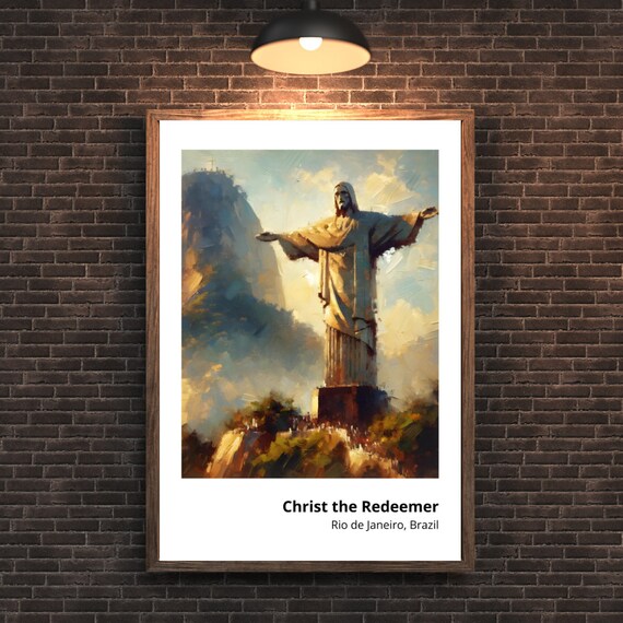 Christ the Redeemer Rio de Janeiro Brazil Statue View Poster