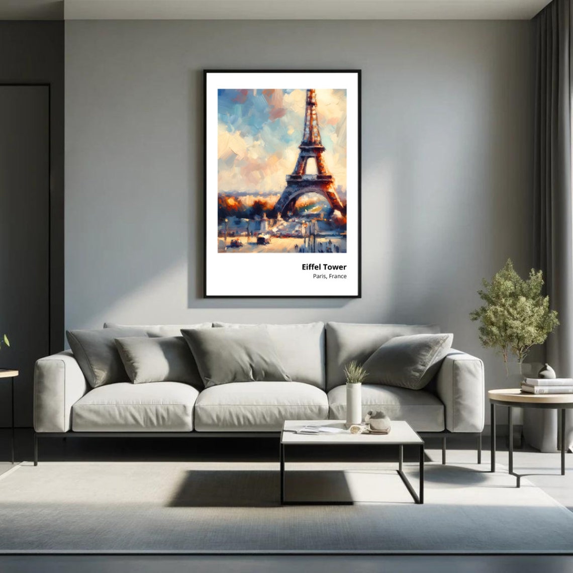 Eiffel Tower Paris Romantic Cityscape Impressionist Art Poster - Image 3