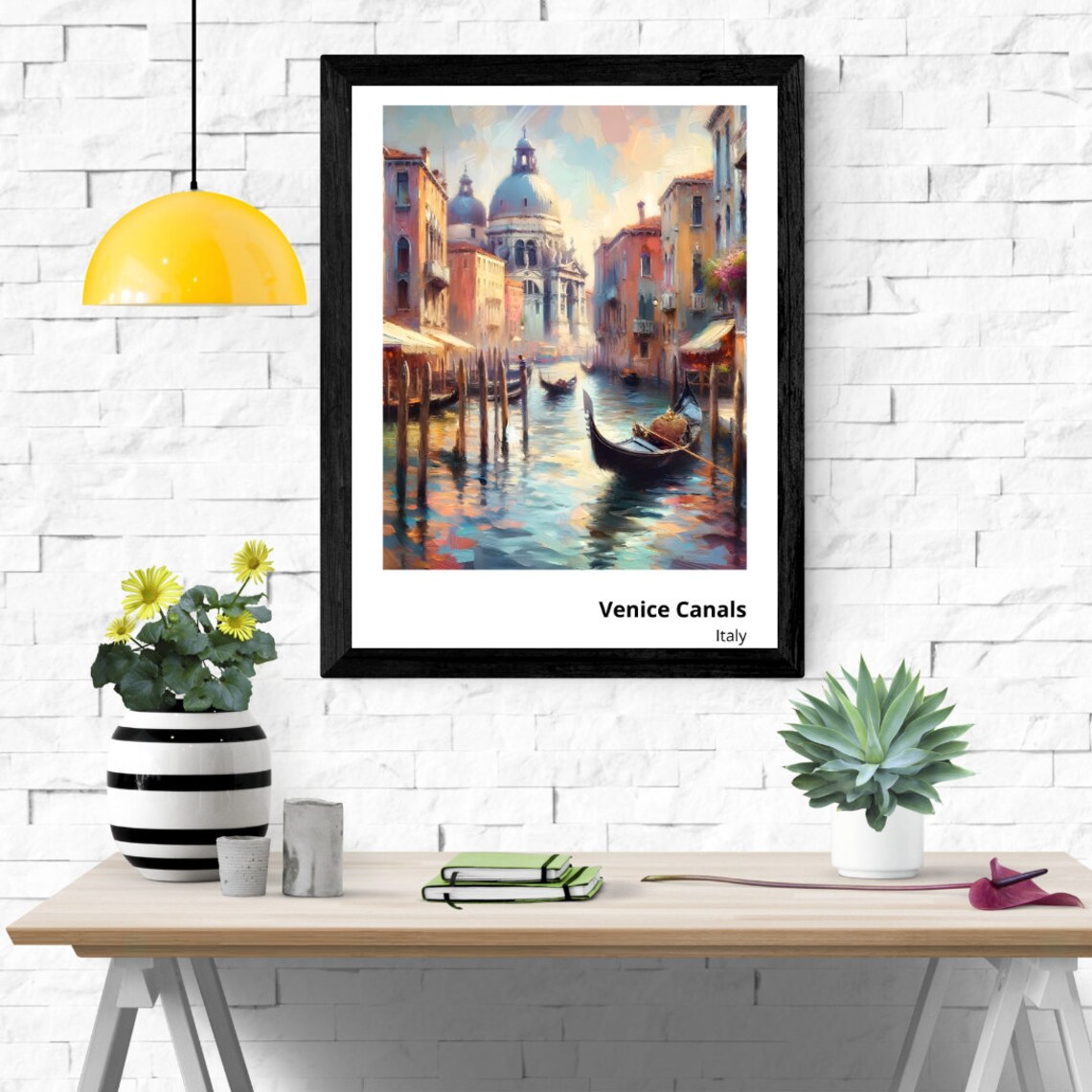 Venice Canals Italy Gondola Impressionist Painting Travel Poster - Image 5