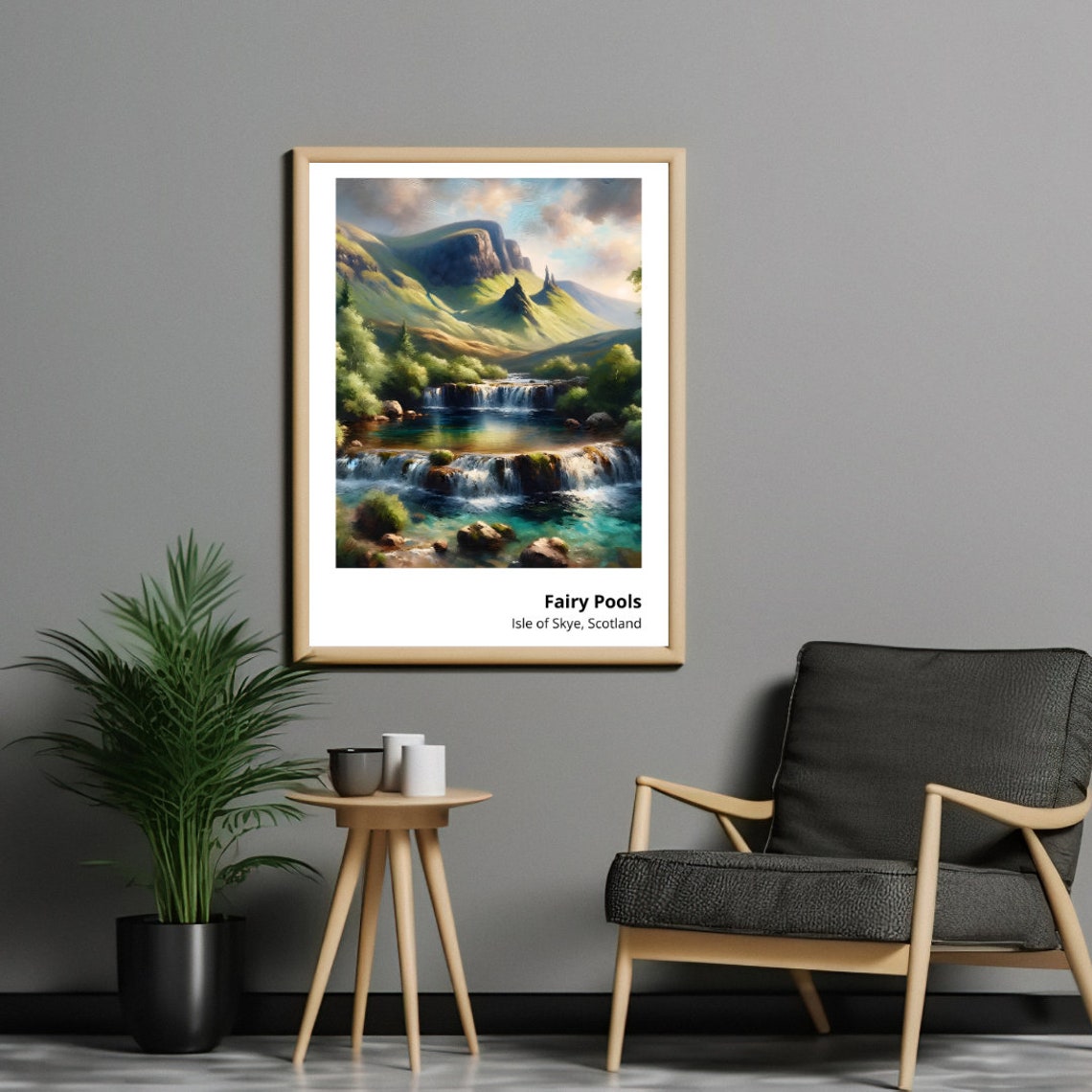 Fairy Pools Isle of Skye Scotland Waterfalls Mountain View Poster - Image 3