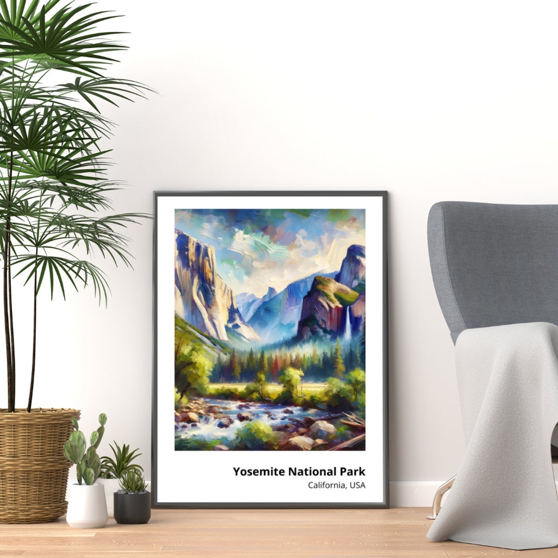 Yosemite National Park California Valley Cliffs River View Poster - Image 4
